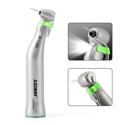 Dental LED E-generator 20:1 Implant Contra Angle Low Speed Handpiece Push Button - azdentall.com