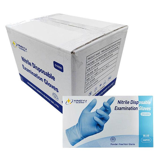 Disposable Nitrile Exam Gloves Blue Powder & Latex Free 4 Mil M/L/XL 1000pcs/Cs