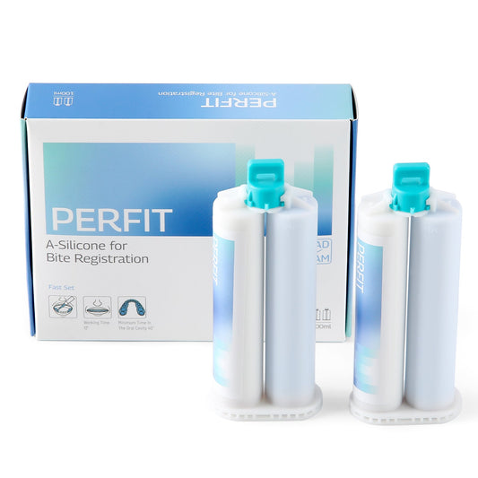 Dental Bite Registration Material Fast Set 2 Cartridges Of 50ML Mixing Tips