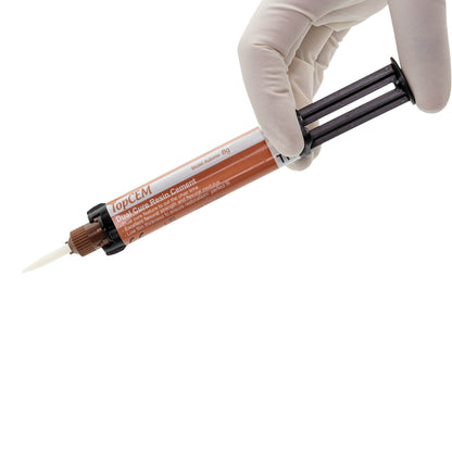 TopCEM Dual Cure Resin Cement Light Cure Self Cure 8gm Automix Syringe A1 A2 TR Shade - azdentall.com
