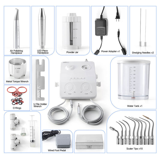 Dental VRN-DQ40 Ultrasonic Scaler Air Polisher Sandblasting Periodontal Therapy System LED Handpiece - azdentall.com