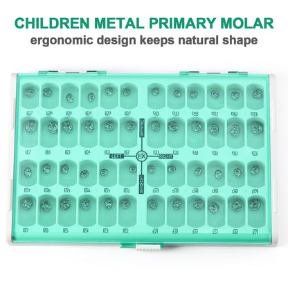 Dental Kids Primary Molar Crown Teeth Stainless Steel Temporary Crowns 48pcs/Box - azdentall.com