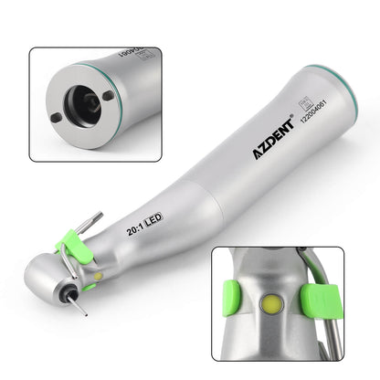 Dental LED E-generator 20:1 Implant Contra Angle Low Speed Handpiece Push Button - azdentall.com