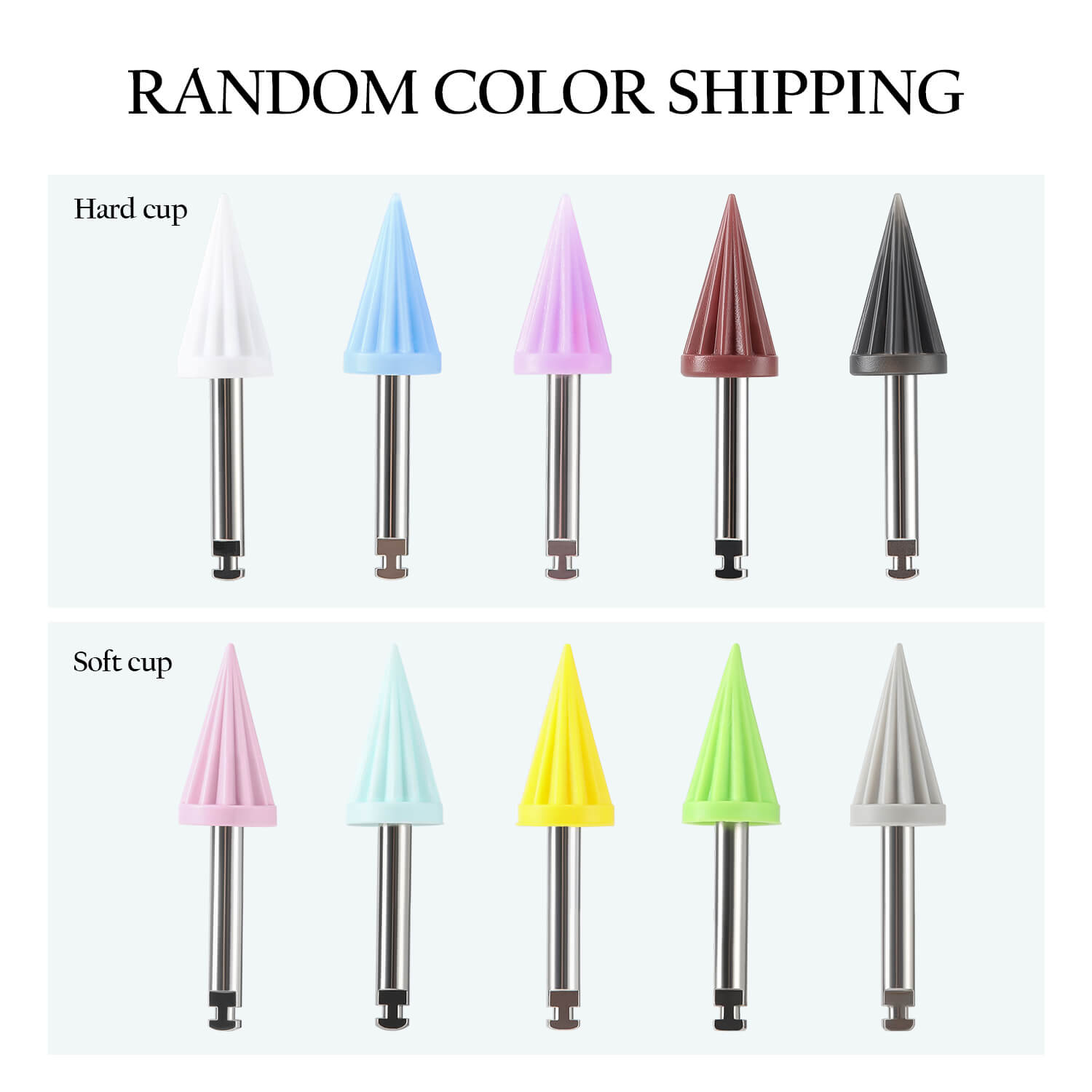 Dental Silicone Rubber Tapered Polishing Prophy Soft/Hard Cup Umbrella Shape 10pcs/Bag - azdentall.com