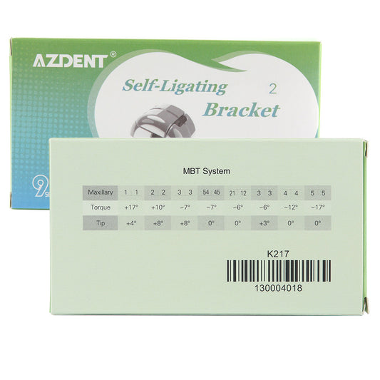 AZDENT Dental Self-Ligating Brackets Half Spherical Roth/MBT .022 Hooks On 345 With Buccal Tube 24pcs/Box