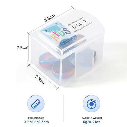 48 Sizes Dental Colored Primary Molar Kids Crown Stainless Steel Preformed Temporary Crowns 5pcs/Box - azdentall.com