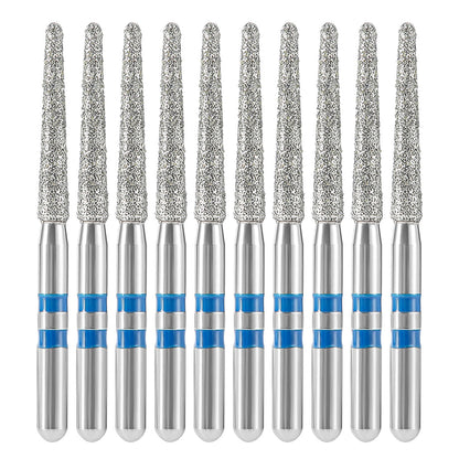 AZDENT Dental Diamond Burs FG Cutting Zirconia Ceramic Round End Taper for High Speed Handpiece Z199-016M 10pcs/Box - azdentall.com