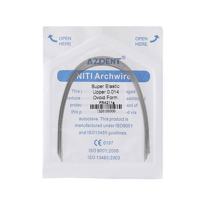 AZDENT Archwire NiTi Super Elastic Ovoid Round 0.012-0.020 Upper/Lower 10pcs/Pack - azdentall.com