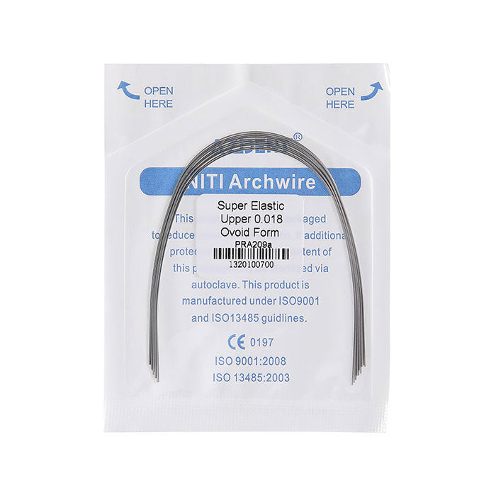 AZDENT Archwire NiTi Super Elastic Ovoid Round 0.012-0.020 Upper/Lower 10pcs/Pack - azdentall.com