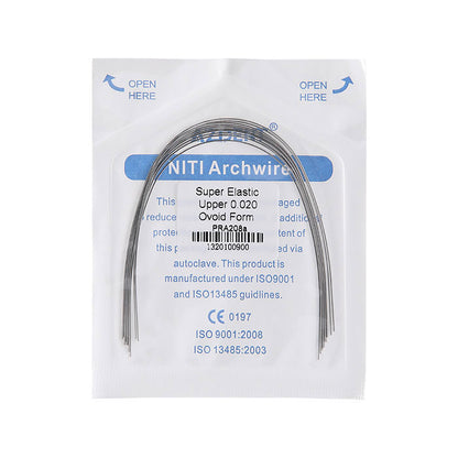 AZDENT Archwire NiTi Super Elastic Ovoid Round 0.012-0.020 Upper/Lower 10pcs/Pack - azdentall.com