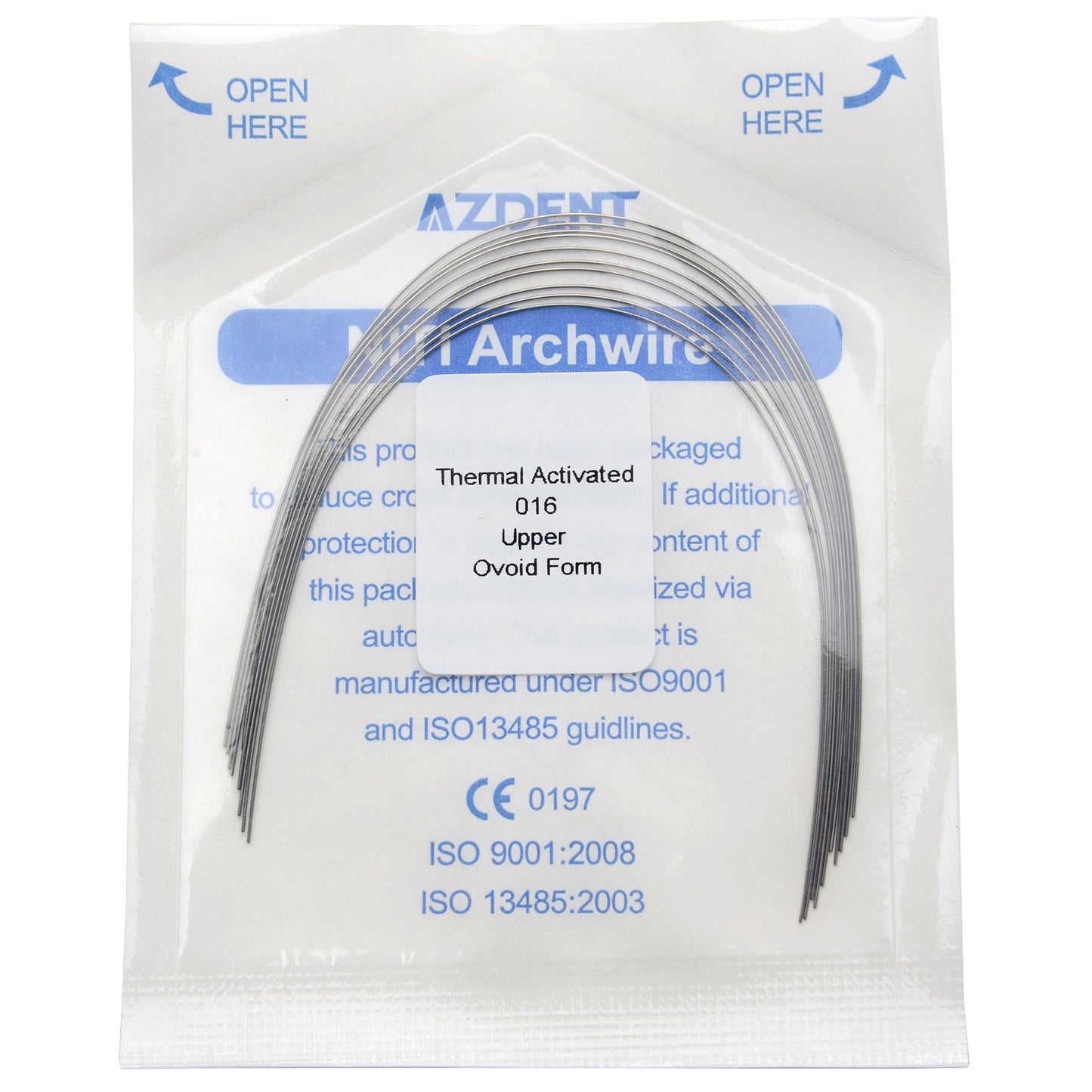 AZDENT Thermal Active NiTi Arch Wire Ovoid Form Round 10pcs/Pack