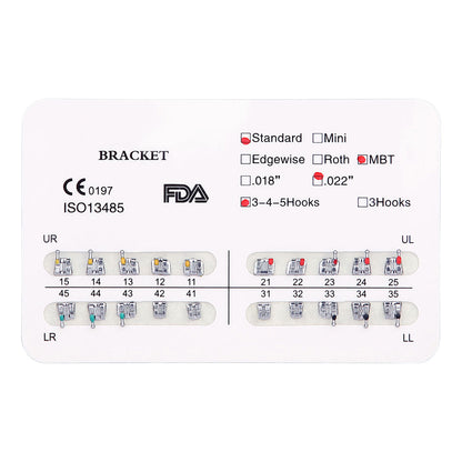 AZDENT Dental Mini/Standard Metal Brackets For Braces Full Size 20pcs/Pack