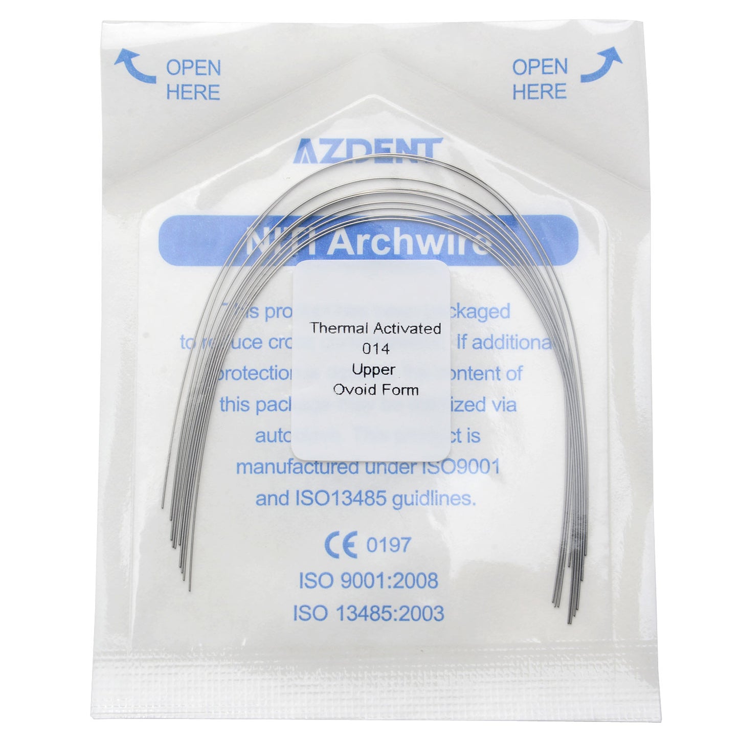 AZDENT Thermal Active NiTi Arch Wire Ovoid Form Round 10pcs/Pack