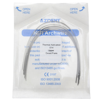 AZDENT Thermal Active NiTi Arch Wire Ovoid Form Round 10pcs/Pack