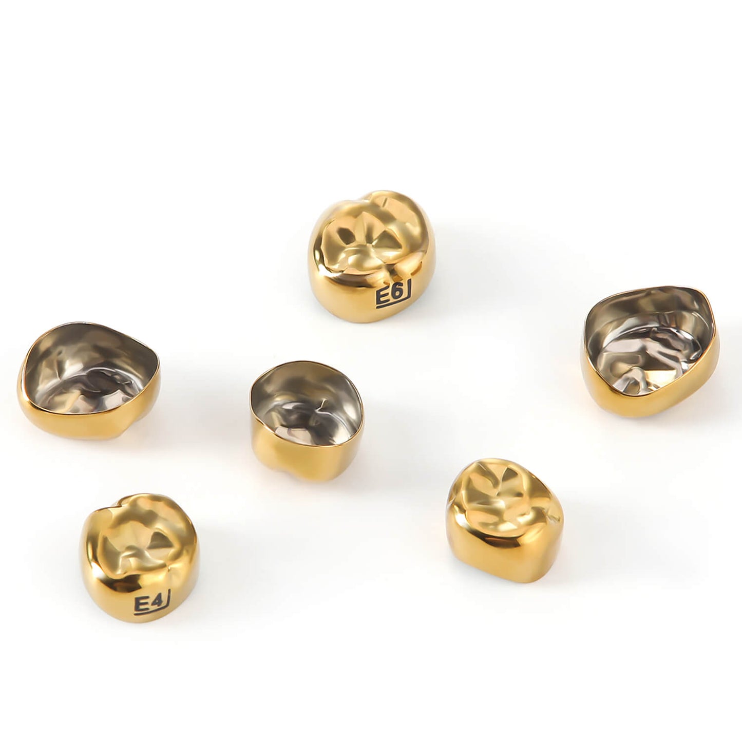 48 Sizes Dental Gold Primary Molar Kids Crown Stainless Steel Preformed Temporary Crowns 5pcs/Box - azdentall.com