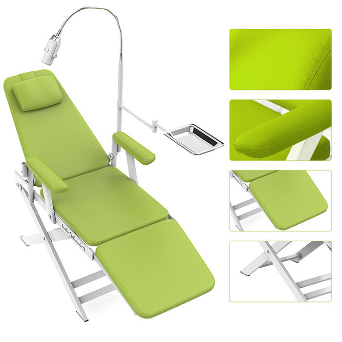 Dental Portable Chair Simple Type-Folding Chair With LED Cold Light Green - azdentall.com