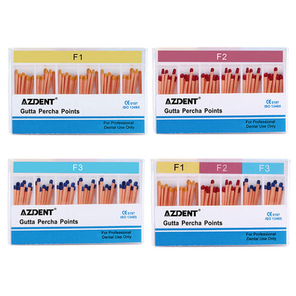 AZDENT Gutta Percha Points F Series Assorted F1, F2, F3 60/Box