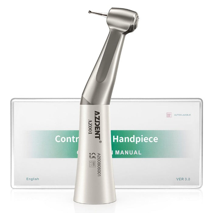 AZDENT 1:1 Dental Slow Speed Push Button Contra Angle Handpiece External Water - azdentall.com