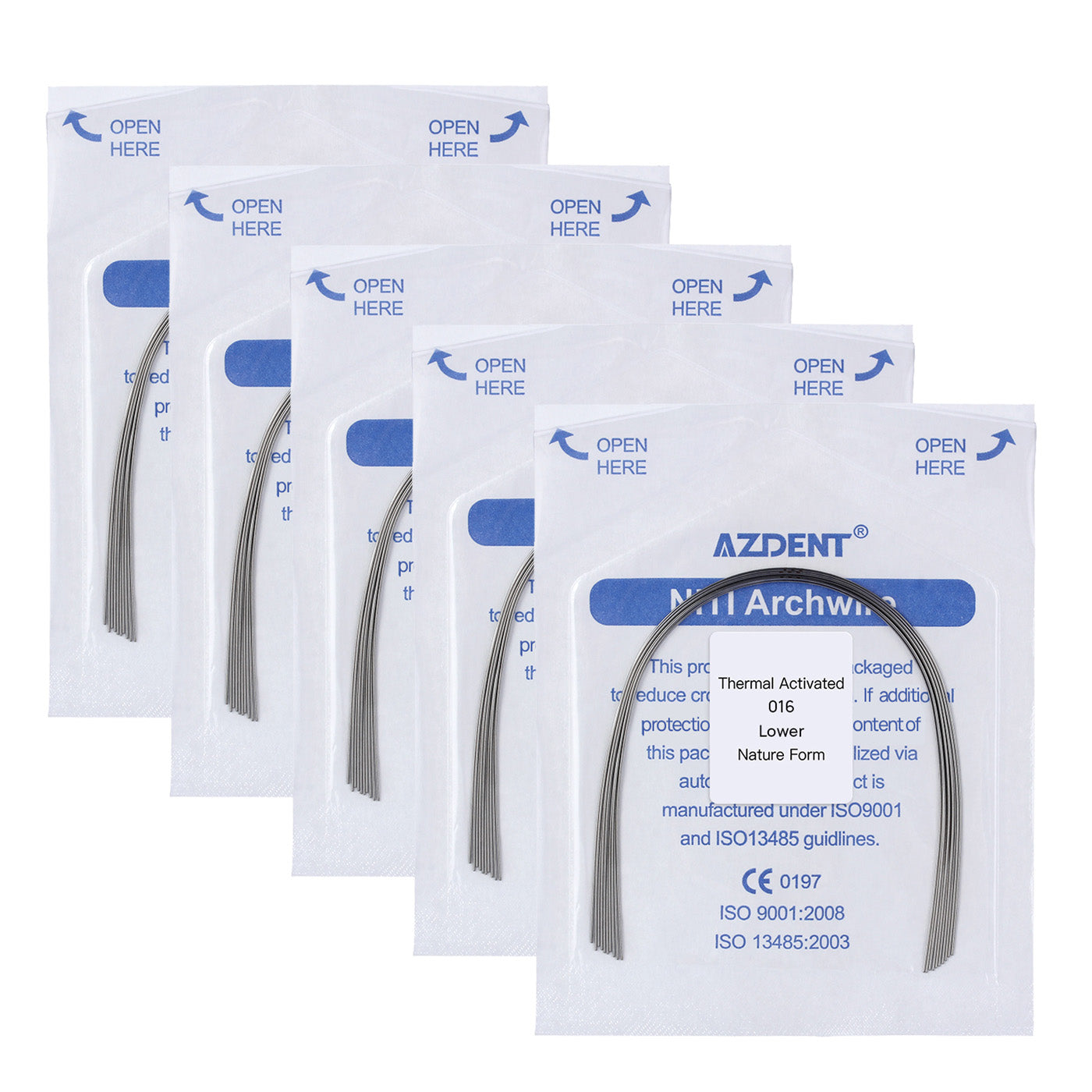 AZDENT Thermal Active NiTi Archwire Round Natural Full Size 10pcs/Pack -azdentall.com