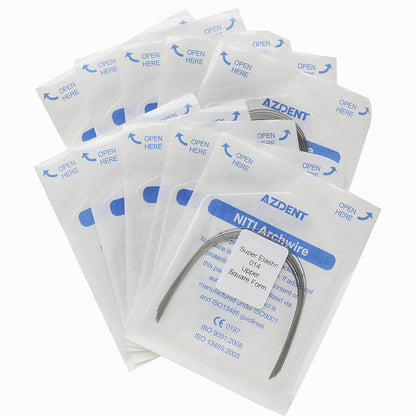 10 Bags AZDENT Dental Orthodontic Archwires NiTi Super Elastic Square Round 0.014 Upper 10pcs/Pack - azdentall.com