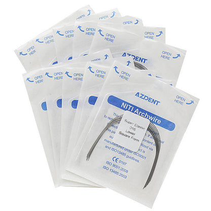 10 Bags AZDENT Dental Orthodontic Archwires NiTi Super Elastic Square Round 0.016 Lower 10pcs/Pack - azdentall.com