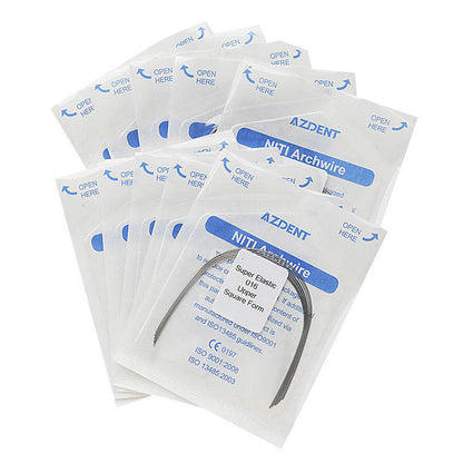 10 Bags AZDENT Dental Orthodontic Archwires NiTi Super Elastic Square Round 0.016 Upper 10pcs/Pack - azdentall.com