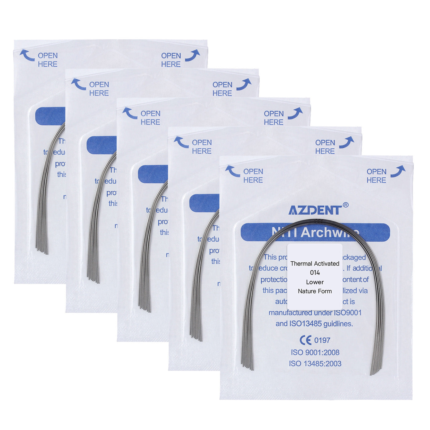 AZDENT Thermal Active NiTi Archwire Round Natural Full Size 10pcs/Pack -azdentall.com