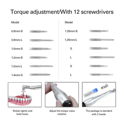 AZDENT Dental Universal Implant Torque Wrench Handpiece 2 Heads & 12 Drivers Kit