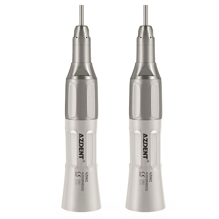 2pcs AZDENT 1:1 Slow Speed Straight Nose Cone Handpiece With External Water Spray - azdentall.com