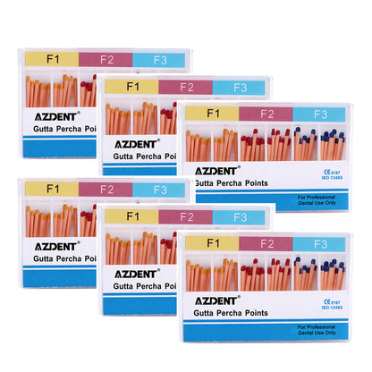 AZDENT Gutta Percha Points F Series Assorted F1, F2, F3 60/Box