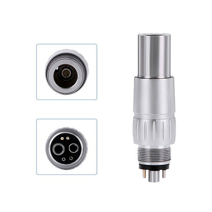 Dental LED Fiber Optic High Speed Handpiece Standard Head Push Button Three Water Spray or 6 Holes Quick Coupler - azdentall.com