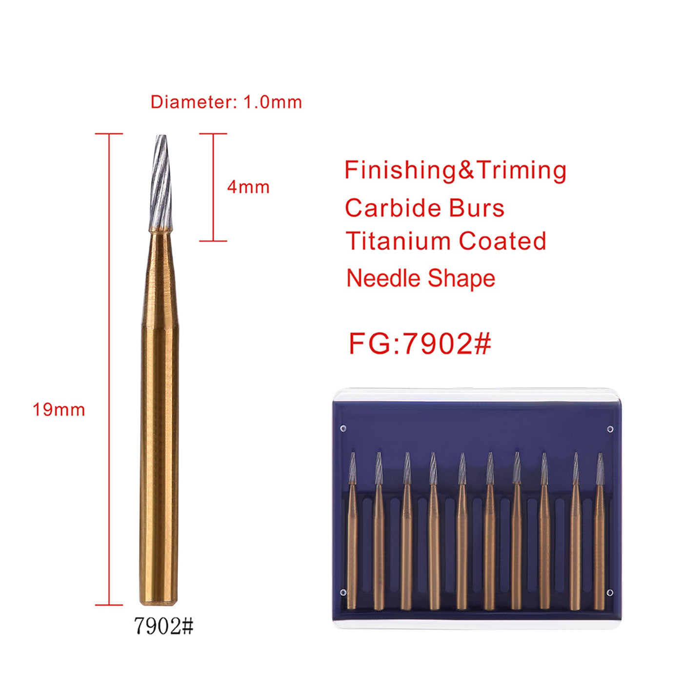 Dental Tungsten Carbide Burs FG 7902 Trimming & Finishing 10pcs/Box - azdentall.com