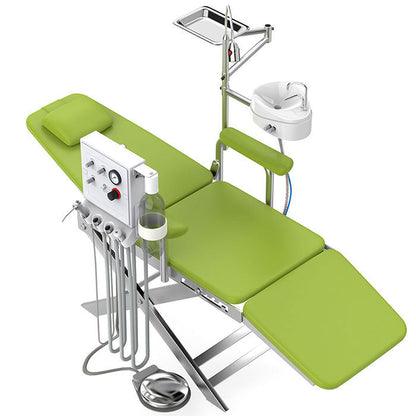 Dental Portable Mobile Adjustable Chair Air Turbine Unit With LED Light Rotatable Spittoon 4 Hole - azdentall.com