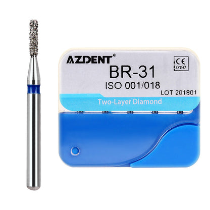 100pcs AZDENT Dental Diamond Burs FG 1.6MM 20 Model/Kit-azdentall.com