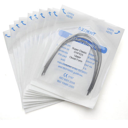 10 Bags AZDENT Dental Orthodontic Archwires Niti Super Elastic Ovoid Rectangular 0.019x0.025 Upper 10pcs/Pack - azdentall.com