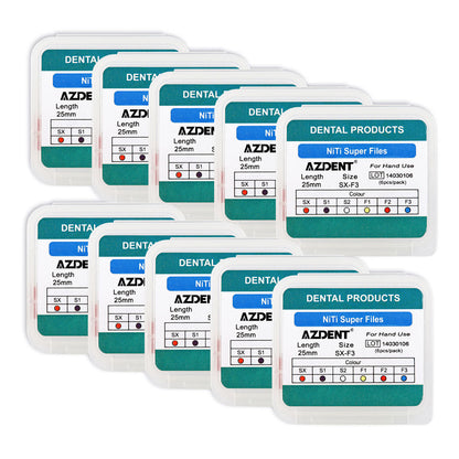 AZDENT Dental Endodontics NiTi Hand Use Super Rotary File 25mm SX-F3 6pcs/Box