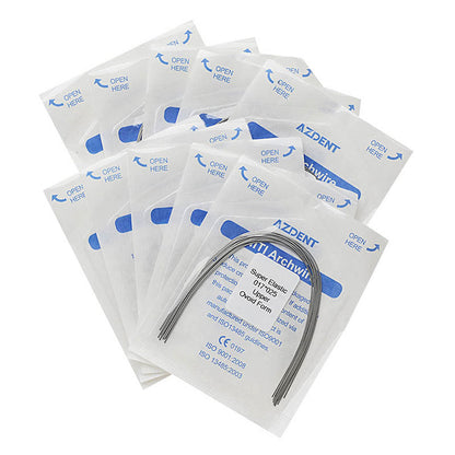 10 Bags AZDENT Dental Orthodontic Archwires Niti Super Elastic Ovoid Rectangular 0.017x0.025 Upper 10pcs/Pack - azdentall.com