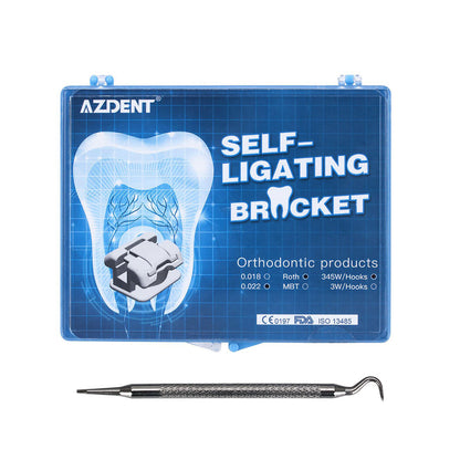 AZDENT Dental Self-Ligating Metal Brackets Roth .022 Hooks on 345 with Tools 28pcs/Box - azdentall.com