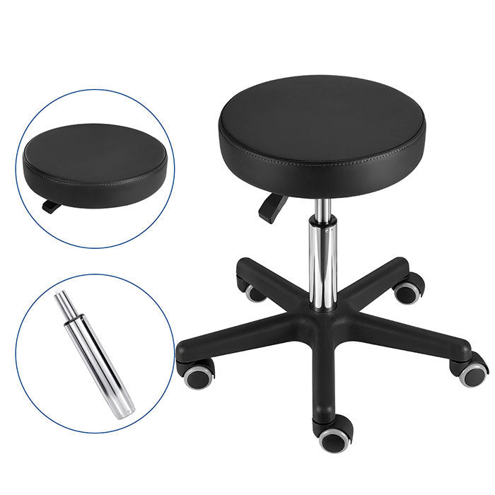 Dental Mobile Stool Soft Adjustable Height Hydraulic Stool 360-Degree Fully Swivel - azdentall.com