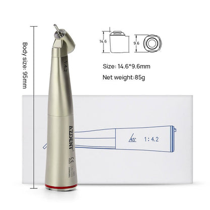 AZDENT 45 Degree Dental Electric Contra Angle 1:4.2 Increasing Fiber Optic Handpiece - azdentall.com