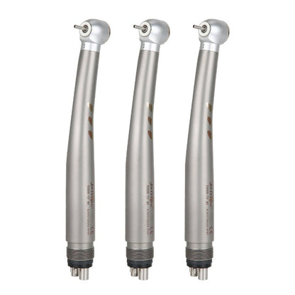 3pcs Dental High Speed Handpiece, LED, 4 Hole, Standard Head, Push Button, Ceramic Handpiece, E-generator, Shadowless Ring. - azdentall.com