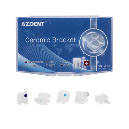 AZDENT Dental Orthodontic Ceramic Bracket Braces Roth 0.022 Hooks On 345 20pcs/Box - azdentall.com