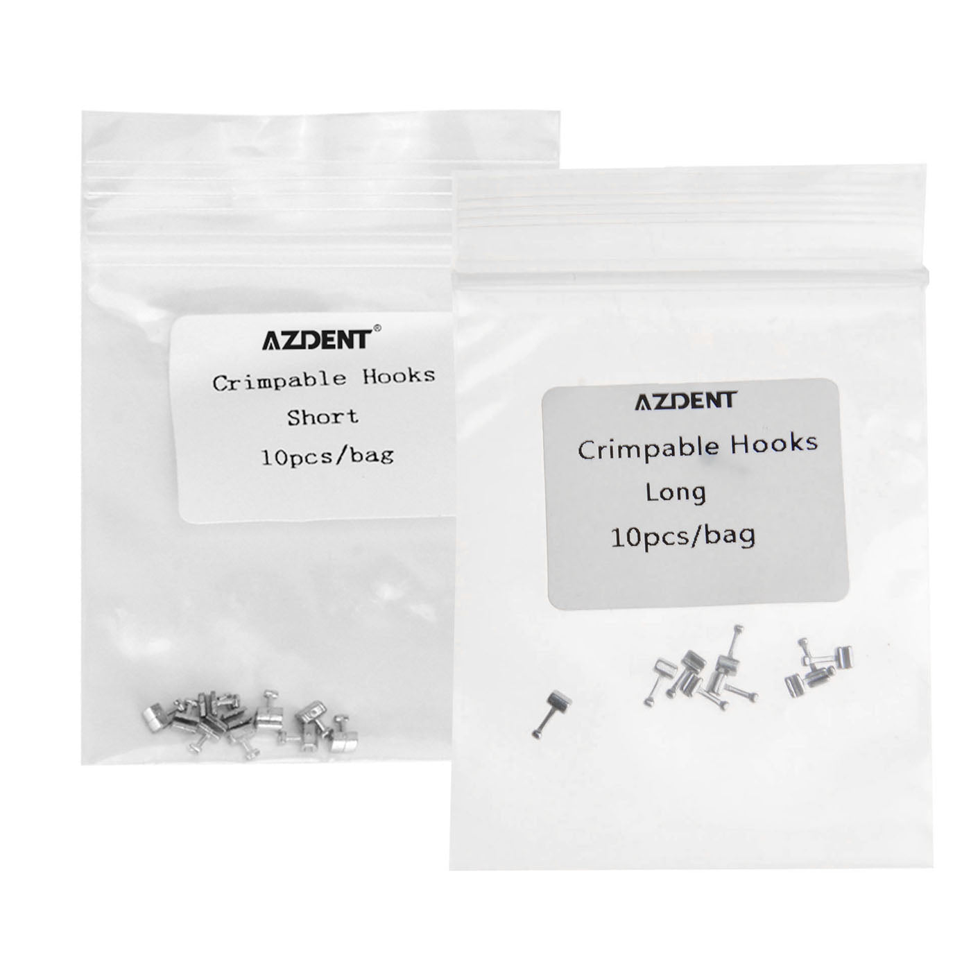 AZDENT Crimpable Hooks Instrument Short/Long 10pcs/Bag - azdentall.com