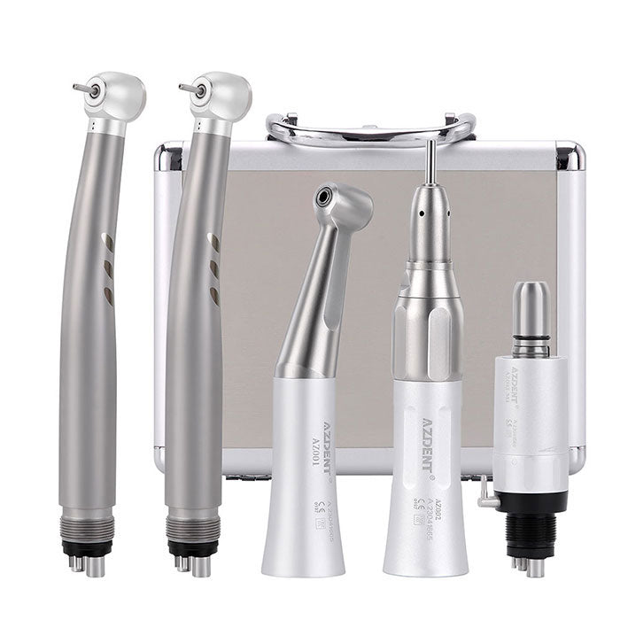 AZDENT Dental Stainless Body Shadowless LED E-generator High and Low Speed Handpiece 2/4 Holes - azdentall.com