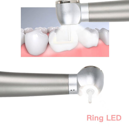 Dental High Speed Handpiece, LED, 2/4 Hole, Standard Head, Push Button, Ceramic Handpiece, E-generator, Shadowless Ring. - azdentall.com