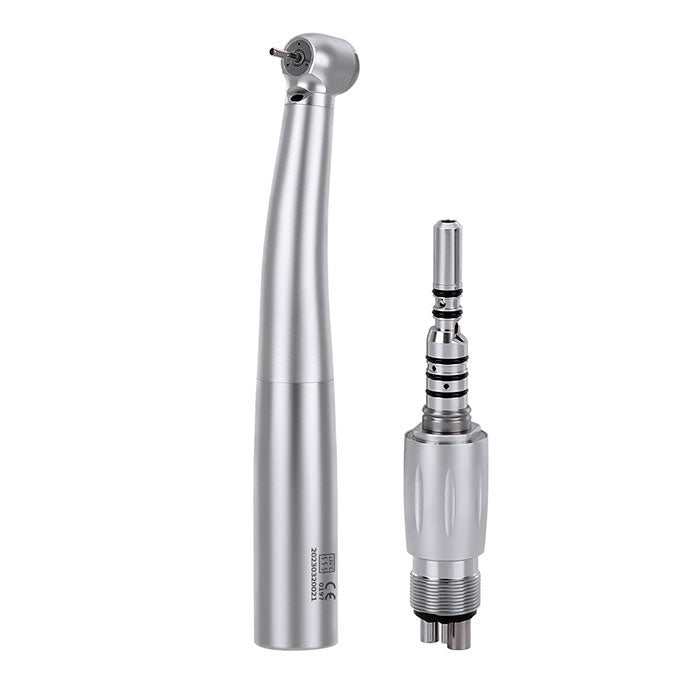 Dental LED Fiber Optic High Speed Handpiece Standard Head Push Button Three Water Spray With 6 Holes Quick Coupler - azdentall.com