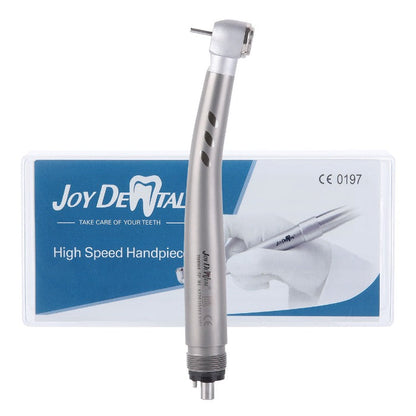 Dental LED High Speed Handpiece, 2/4 Hole, E-generator, Push Button, Four Water Spray. Standard head. Ceramic bearing. - azdentall.com