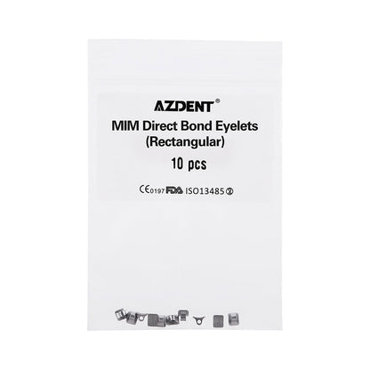 AZDENT Dental Lingual Button Direct Bond Eyelet Round/Rectangular Base 10pcs/Bag - azdentall.com