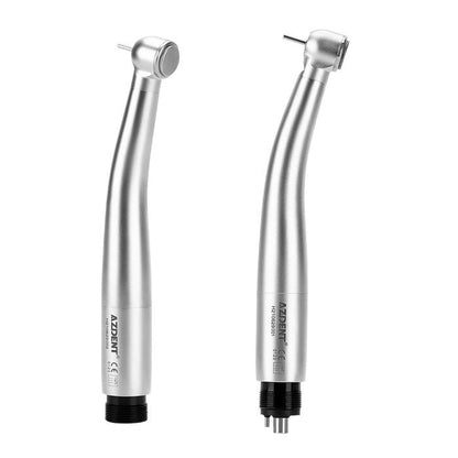 AZDENT High Speed Handpiece, Torque Head, Push Button, E-generator, LED, 2/4 Hole, Triple Water Spray. - azdentall.com