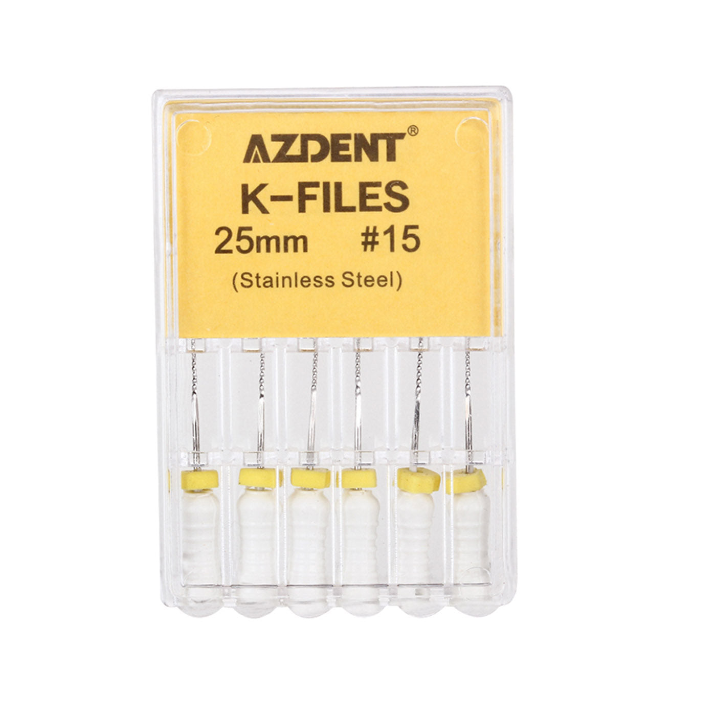 AZDENT Dental Hand K-Files Stainless Steel 25mm #15-80 6p/Pk 9 Color-azdentall.com